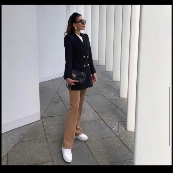 ZARA | NWT DOUBLE BREASTED LONG BLAZER BLACK L - Picture 9 of 15